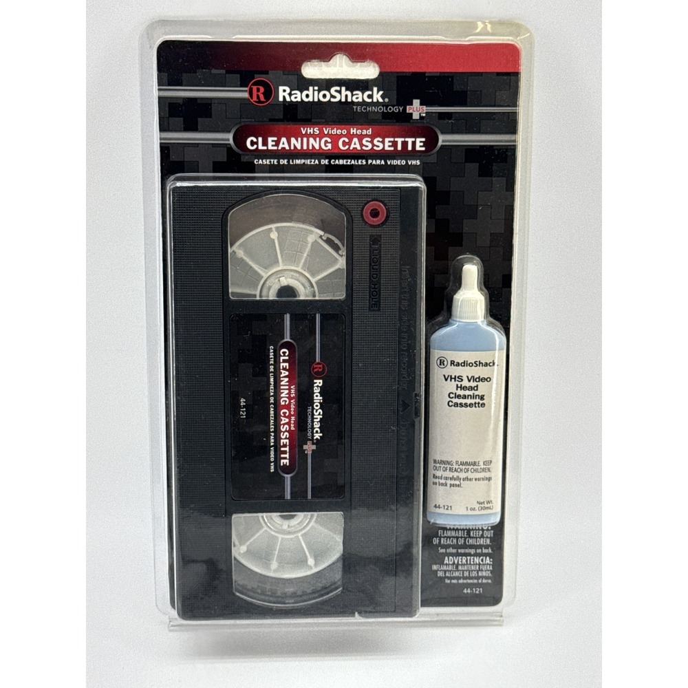 RadioShack VHS Video Head Cleaning Cassette VCR Solution Tape 121 New Sealed NOS